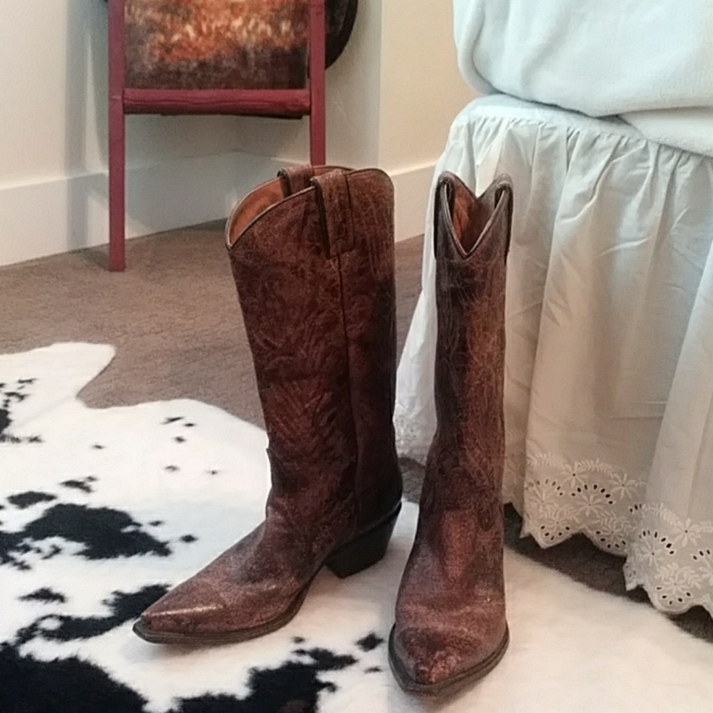 Genuine leather cowboy boots
